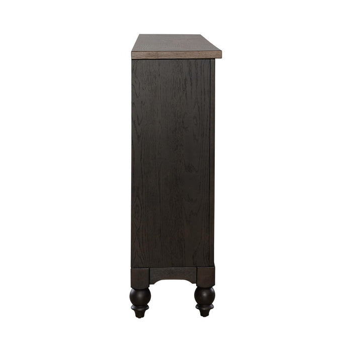 Americana Farmhouse Hall Buffet in Dusty Taupe & Black - homePLUS (Binghamton, NY)