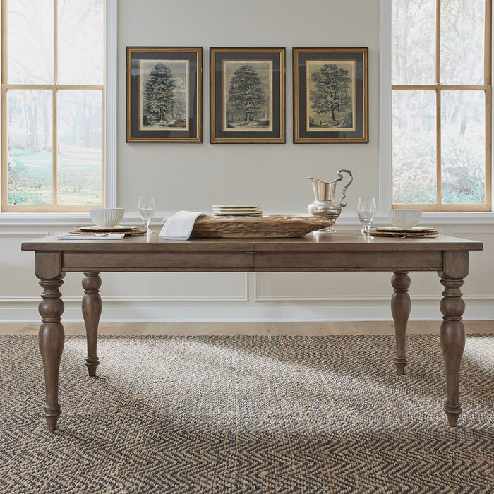 Americana Farmhouse Rectangular Leg Table in Dusty Taupe & Black - homePLUS (Binghamton, NY)