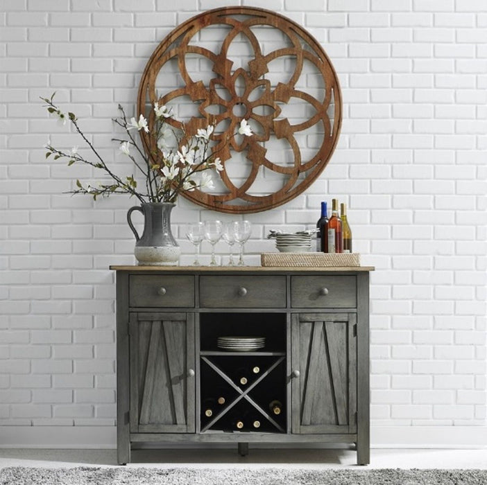 Liberty Furniture Lindsey Farm Server in Gray/Sandstone