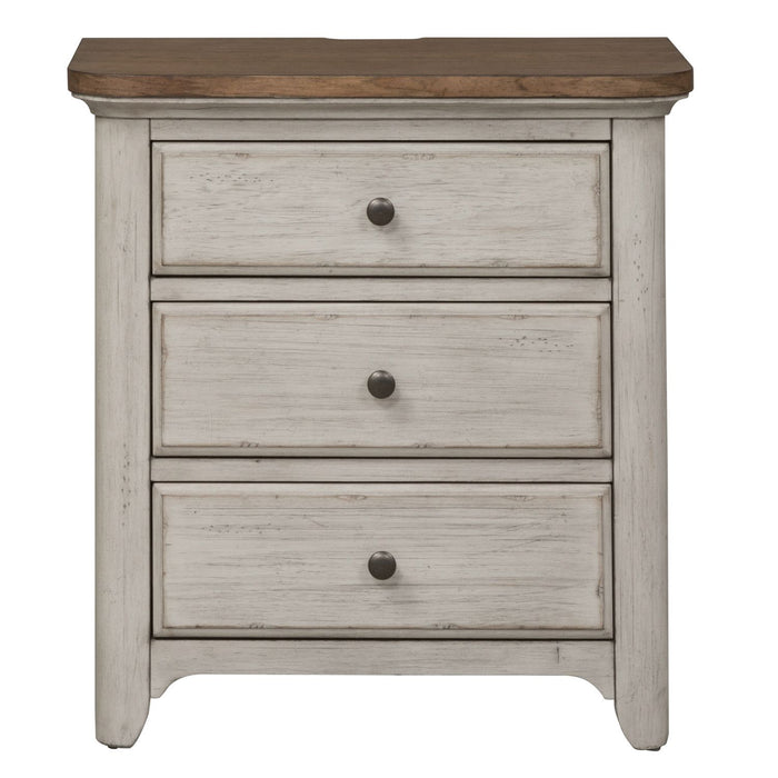 Farmhouse Reimagined Drawer Nightstand in Antique White - homePLUS (Binghamton, NY)