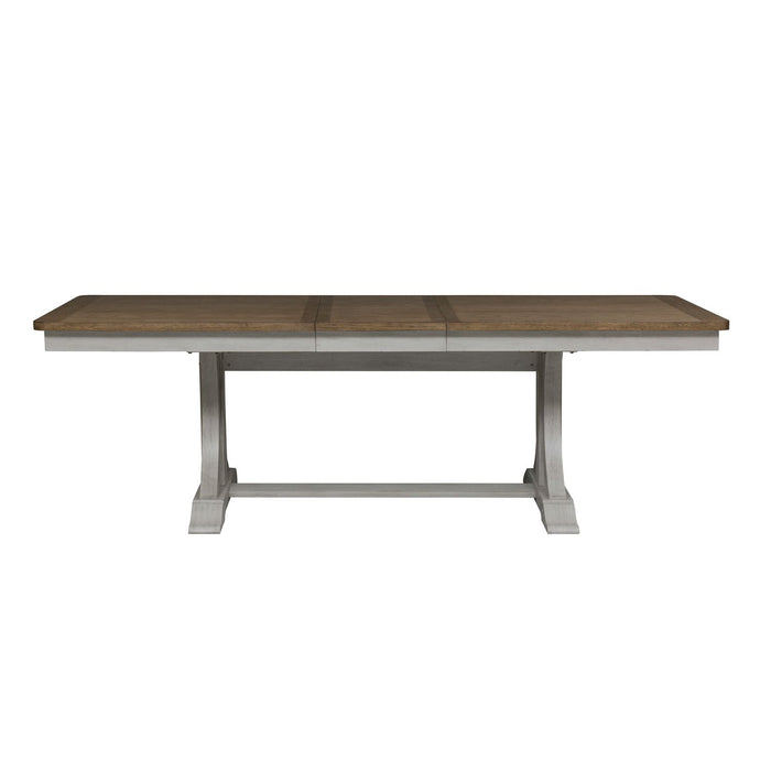 Farmhouse Reimagined Opt 6 Piece Trestle Table Set - homePLUS (Binghamton, NY)