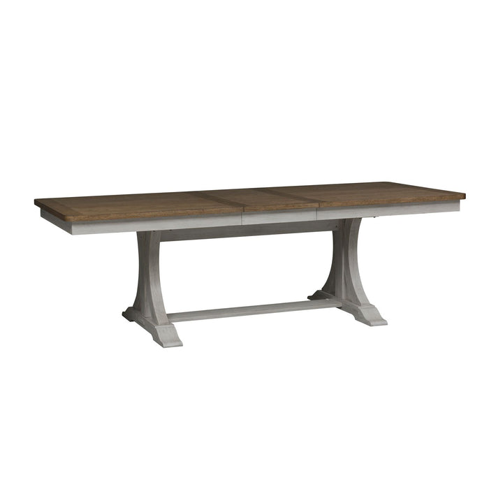 Farmhouse Reimagined Opt 6 Piece Trestle Table Set - homePLUS (Binghamton, NY)