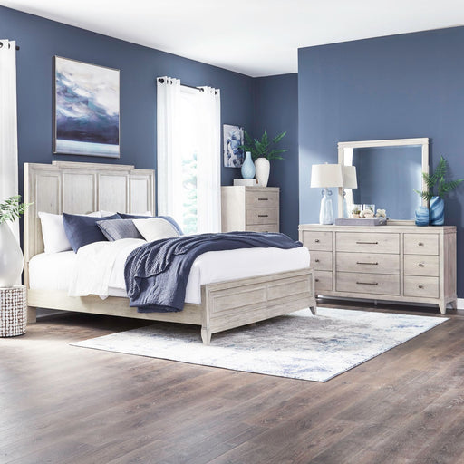 New Haven King Panel Bed, Dresser & Mirror, Chest image