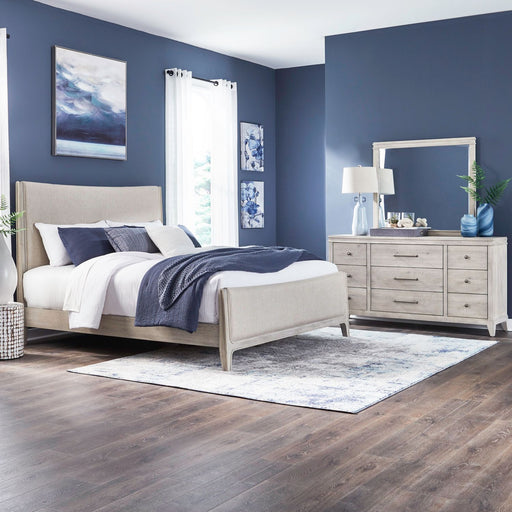 New Haven King Uph Bed, Dresser & Mirror image