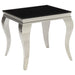 Luna Square End Table Chrome and Black image