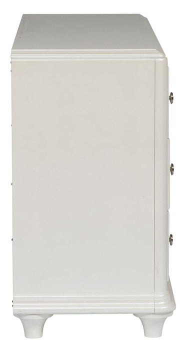 Liberty Furniture Stardust 6 Drawer Dresser in Iridescent White