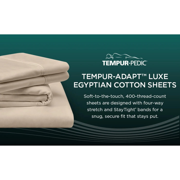 TEMPUR-Adapt Luxe Egyptian Cotton Sheets - White