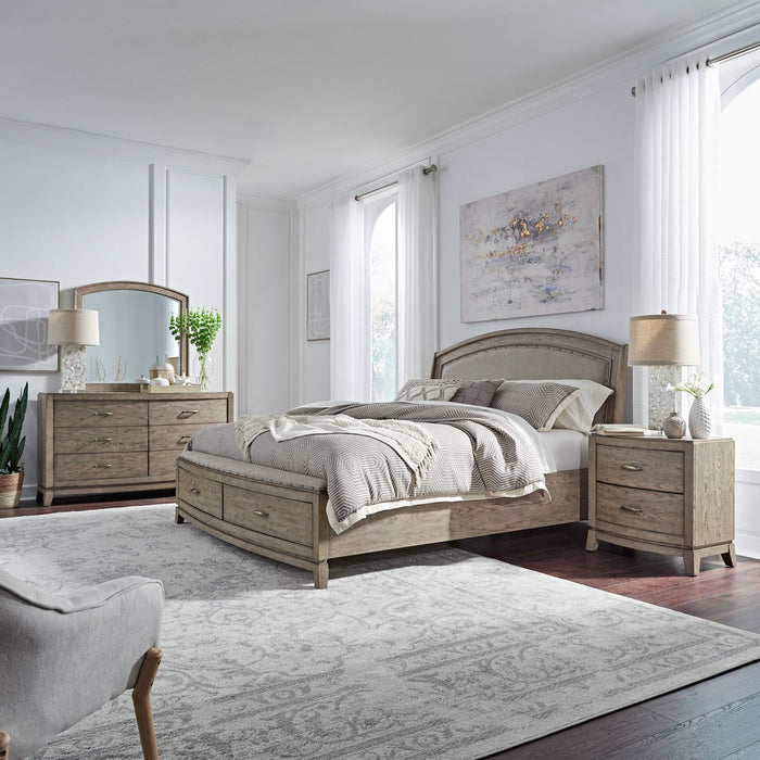Avalon Queen Uph Storage Bed, Dresser & Mirror, Night Stand image