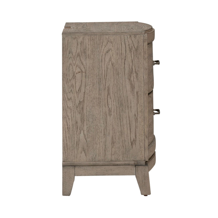 Avalon Nightstand with Charging Station in Burnished Beige