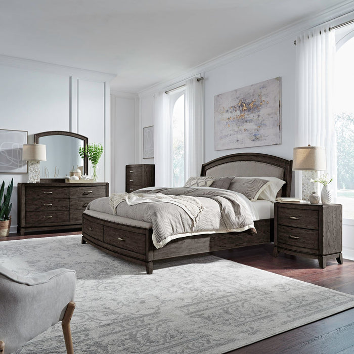 Avalon Queen Uph Storage Bed, Dresser & Mirror, Chest, Night Stand image