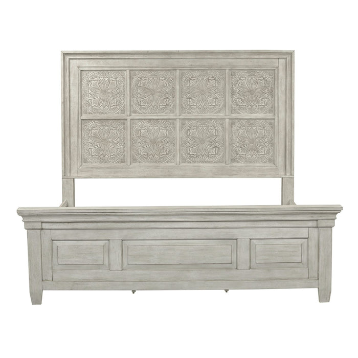 Heartland Opt Queen Panel Bed, Dresser & Mirror, Chest