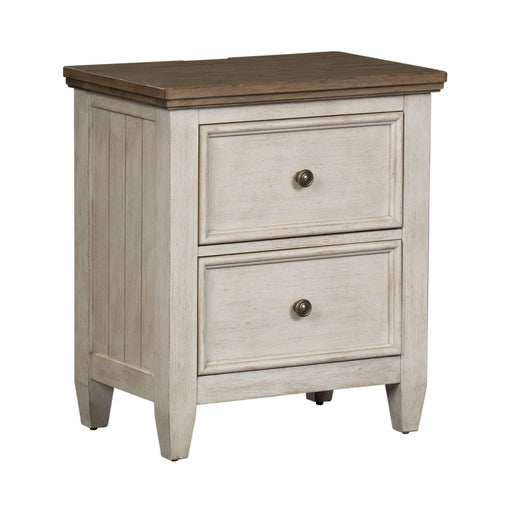 Heartland 2 Drawer Nightstand w/ Charging Station in Antique White - homePLUS (Binghamton, NY)