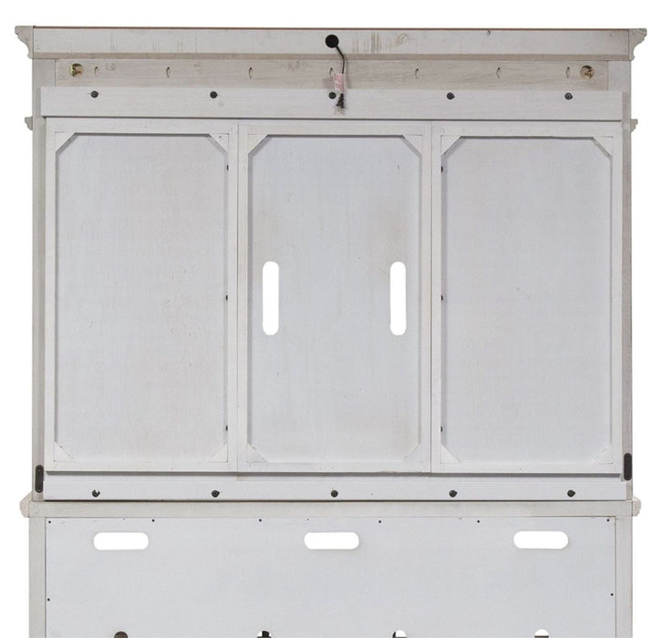 Liberty Heartland 66" Entertainment TV Stand with Hutch in Antique White