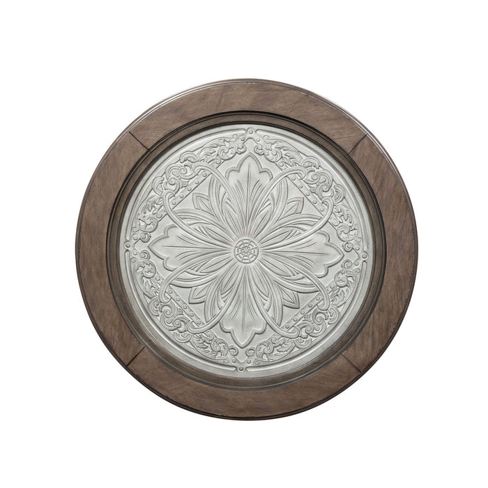 Heartland Round Ceiling Tile Cocktail Table in Antique White - homePLUS (Binghamton, NY)