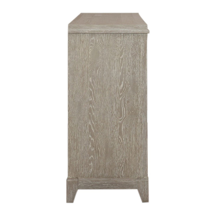 Belmar 8 Drawer Dresser in Washed Taupe and Silver Champagne
