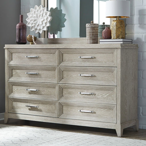 Belmar 8 Drawer Dresser in Washed Taupe and Silver Champagne image