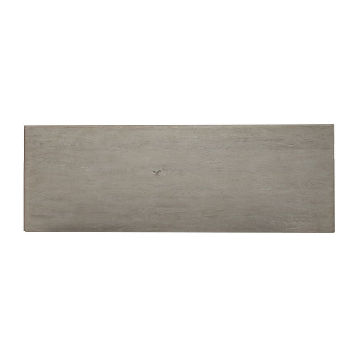 Belmar 9 Drawer Bureau Dresser in Washed Taupe and Silver Champagne image