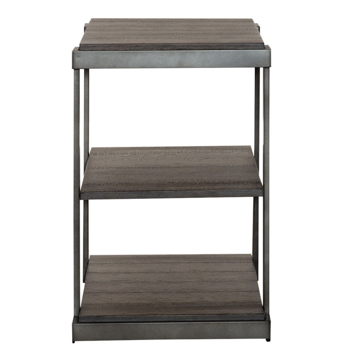 Modern View Tiered End Table in Gray - homePLUS (Binghamton, NY)