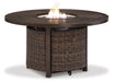 Paradise Trail Paradise Trail Fire Pit Table with 4 Nuvella Swivel Lounge Chairs - homePLUS (Binghamton, NY)
