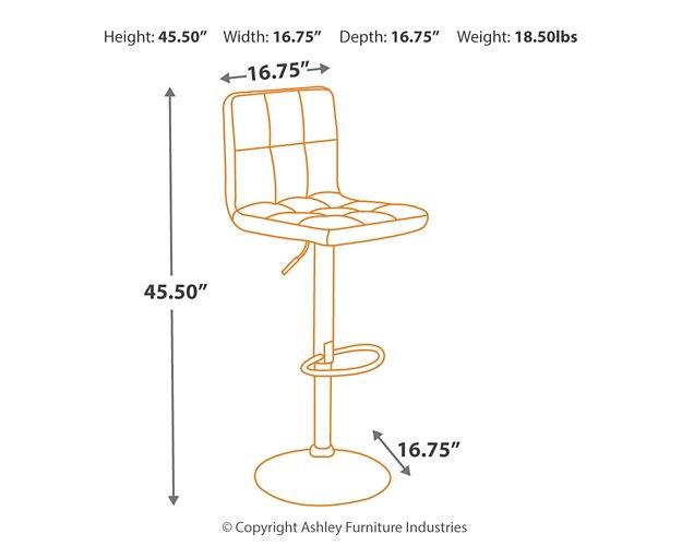 Bellatier Adjustable Height Bar Stool - homePLUS (Binghamton, NY)