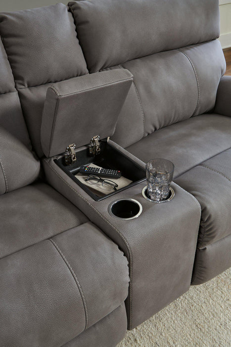 Next-Gen DuraPella Power Reclining Sectional Loveseat with Console - homePLUS (Binghamton, NY)