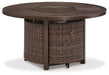 Paradise Trail Paradise Trail Fire Pit Table with 4 Nuvella Swivel Lounge Chairs - homePLUS (Binghamton, NY)