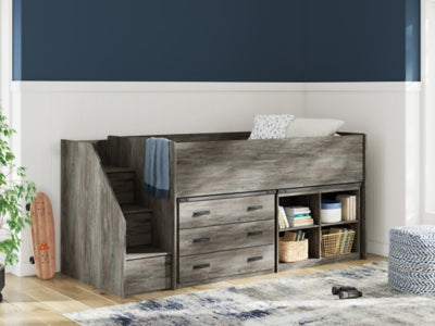 Frandern Loft Bed with Bookcase and Drawer Storage - homePLUS (Binghamton, NY)