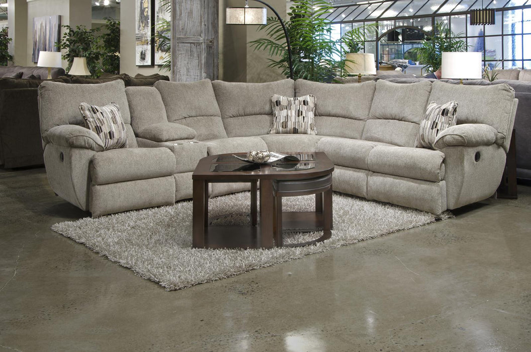 Catnapper Elliott 2pc Lay Flat Reclining Sectional in Pewter