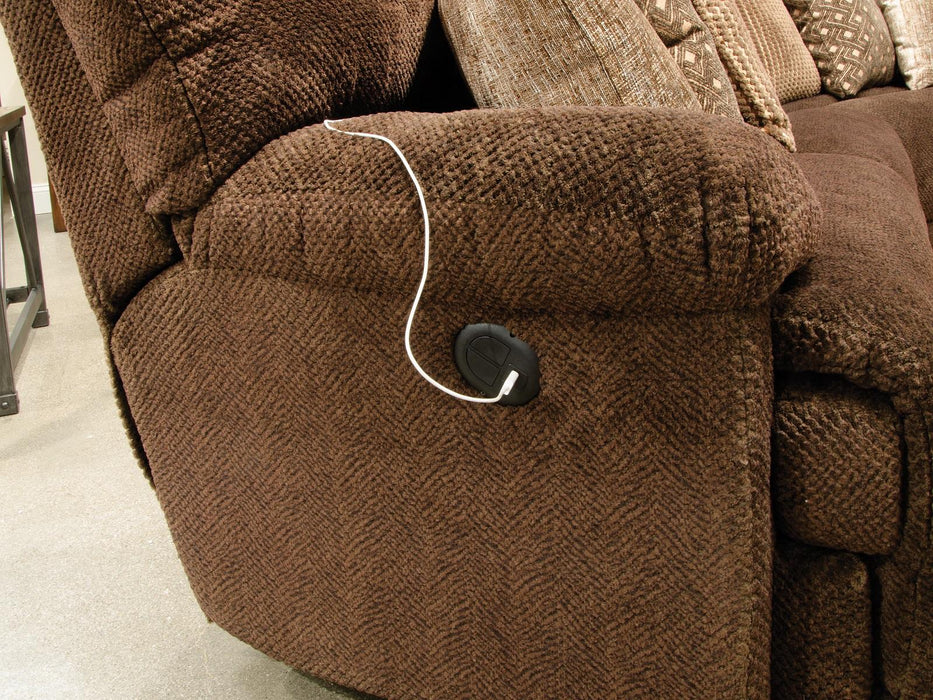 Catnapper Furniture Burbank Power Lay Flat Right Side Facing Recliner in Chocolate