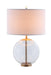 Kenny Drum Shade Table Lamp with Glass Base White - homePLUS (Binghamton, NY)