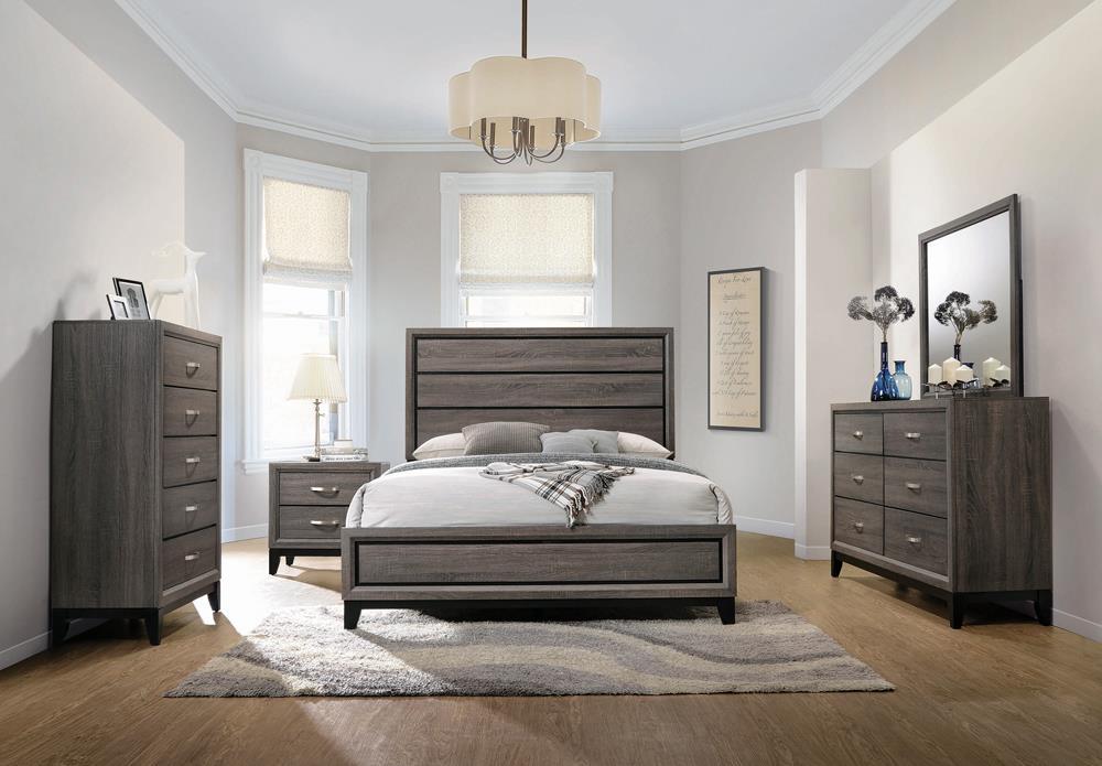 Watson Eastern King & Queen Bed Grey Oak and Black