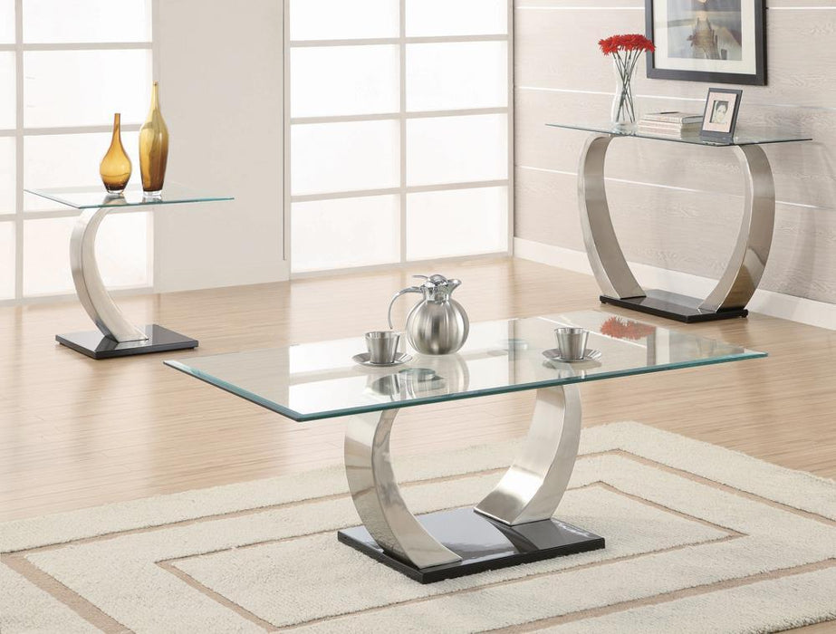 Pruitt Glass Top Coffee Table Clear and Satin