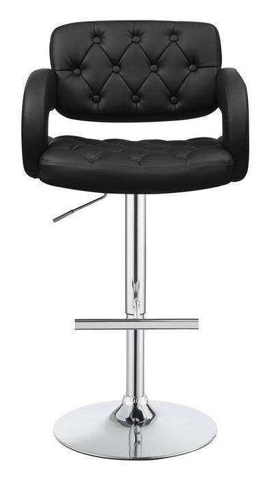 Brandi Adjustable Bar Stool Black and Chrome