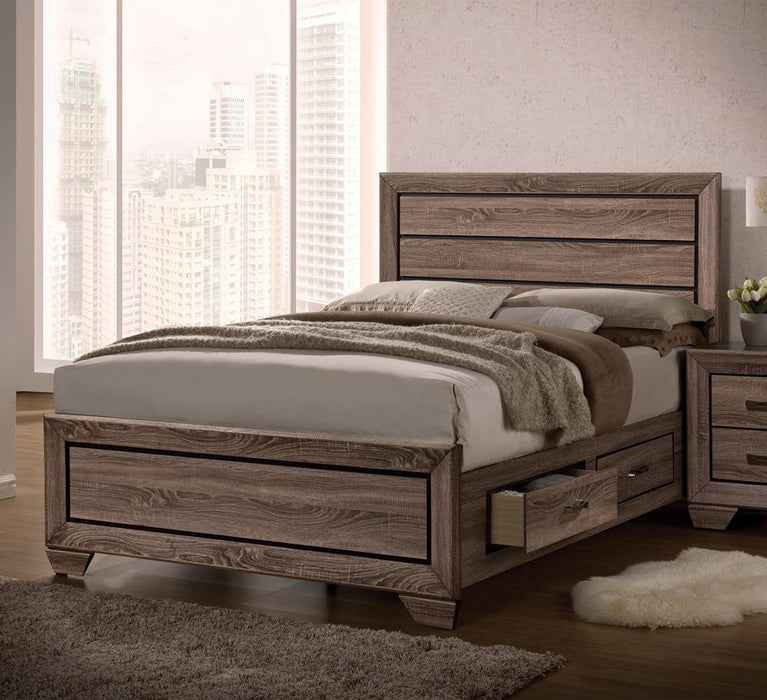 Kauffman California King, E.king, & Queen Panel Bed Washed Taupe - homePLUS (Binghamton, NY)