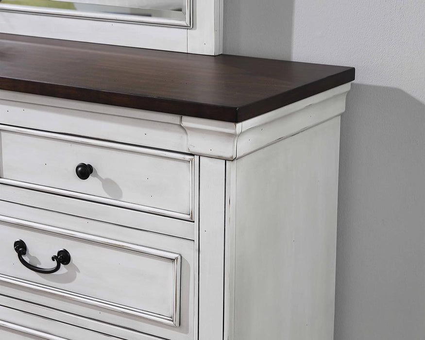 Hillcrest 9-drawer Dresser Dark Rum and White