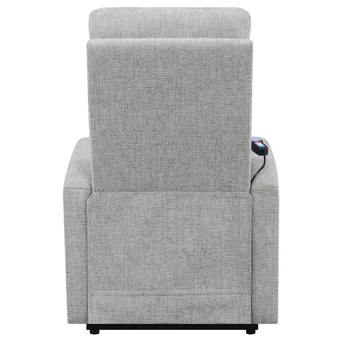 Howie Tufted Upholstered Power Lift Recliner Grey