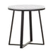 Hugo Metal Base Round End Table White and Matte Black - homePLUS (Binghamton, NY)