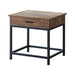 Byers Square 1-drawer End Table Brown Oak and Sandy Black - homePLUS (Binghamton, NY)