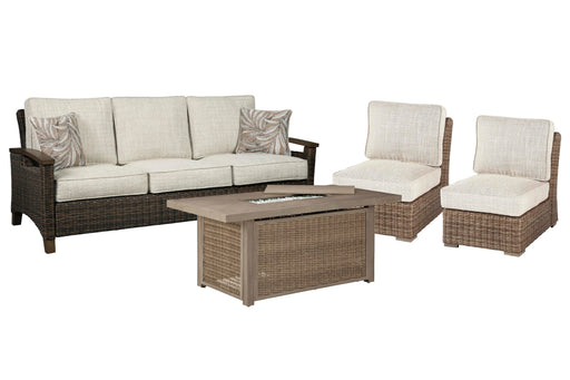Beachcroft Outdoor Sofa, Lounge Chairs and Fire Pit - homePLUS (Binghamton, NY)