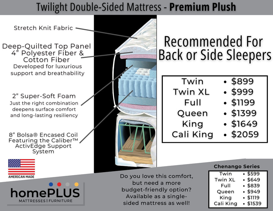 Double Sided Twilight Mattress by homePLUS - homePLUS (Binghamton, NY)
