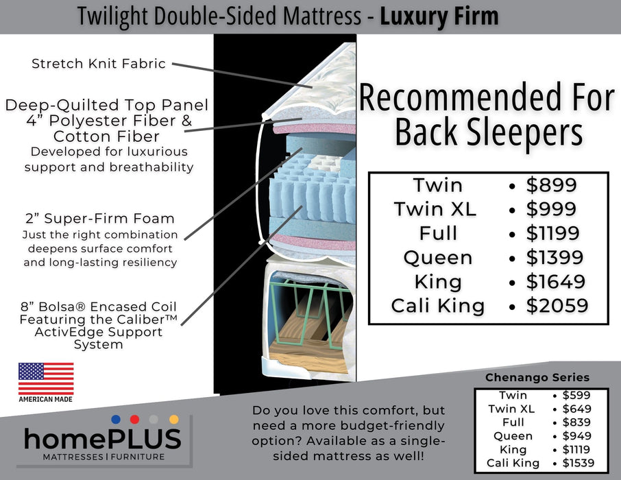 Double Sided Twilight Mattress by homePLUS - homePLUS (Binghamton, NY)