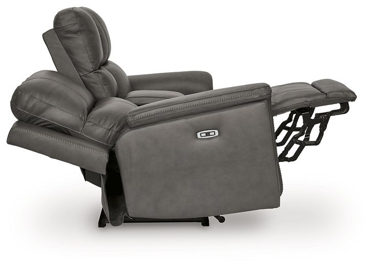 Bleckley Power Reclining Loveseat with Console - homePLUS (Binghamton, NY)