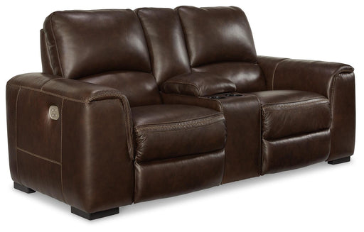 Alessandro Power Reclining Loveseat with Console - homePLUS (Binghamton, NY)