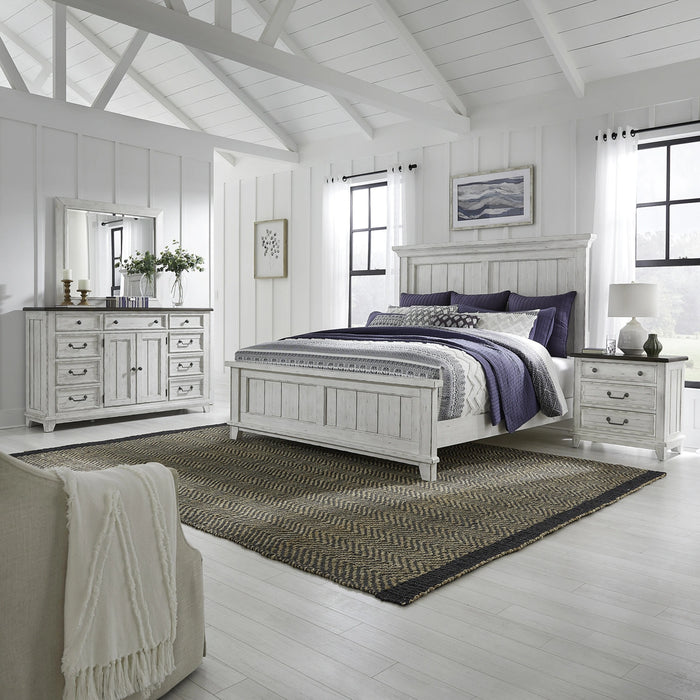 River Place King Panel Bed, Dresser & Mirror, Night Stand image