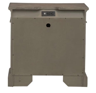 Liberty Furniture Town & Country 3 Drawer Nightstand w/ Charging Station in Dusty Taupe